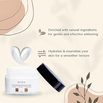 Britain's Beauty Dark Knees Whitening Cream - Lightens, Softens, Moisturizes Dark Knees & Elbows, Vitamin-Enriched Formula, 50g