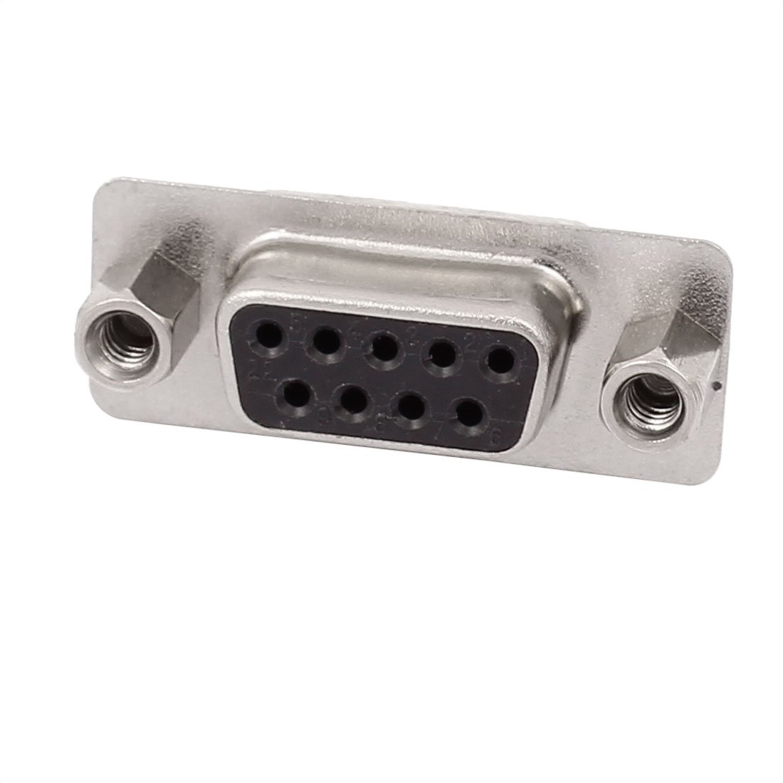 Generic D-SUB DB9 Two Rows 9 Pin RS232 Female Solder Type Adapter Connector Straight Socket w Nuts