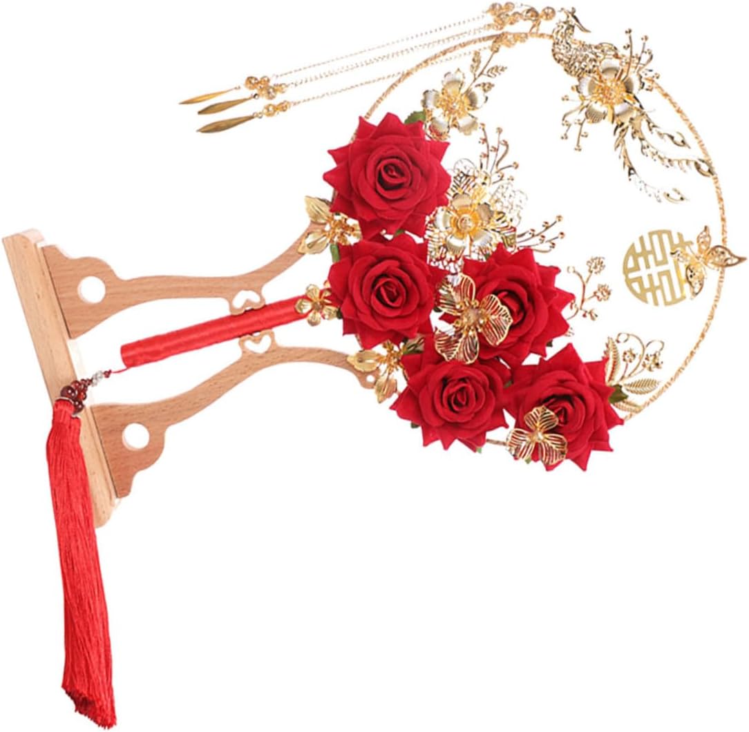 Unomor Delicate Bridal Hand Fan Retro Chinese Style for Wedding