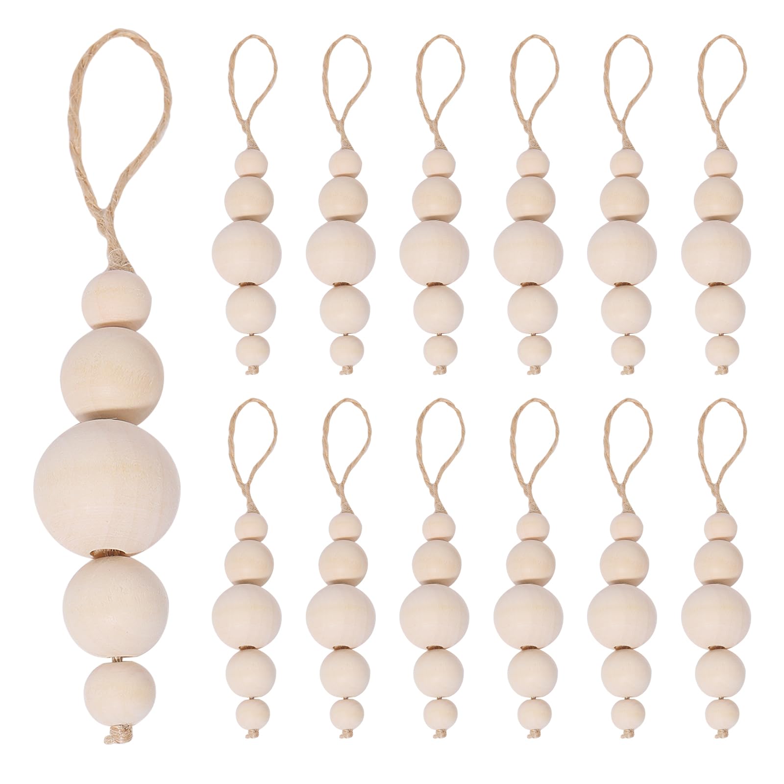 Ornements de Noël en bois et perles blanches au design moderne et raffiné