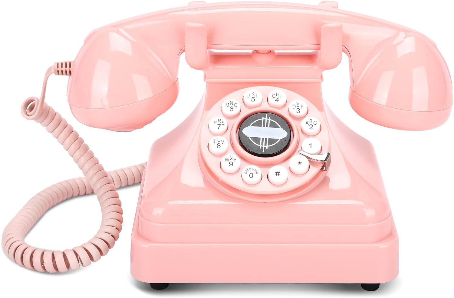 Audio Guest Book Wedding Phone,Audio GuestBook,Phone GuestBook,Bridal Shower Party Gifts, Vintage Guest Book Telephone Record Customized Voice Message for Your Wedding Party (Retro Pink)