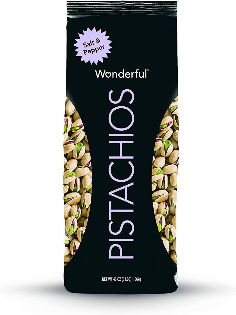 Wonderful Pistachios, Salt and Pepper Flavor, 48 Ounce Bag - PACK OF 2