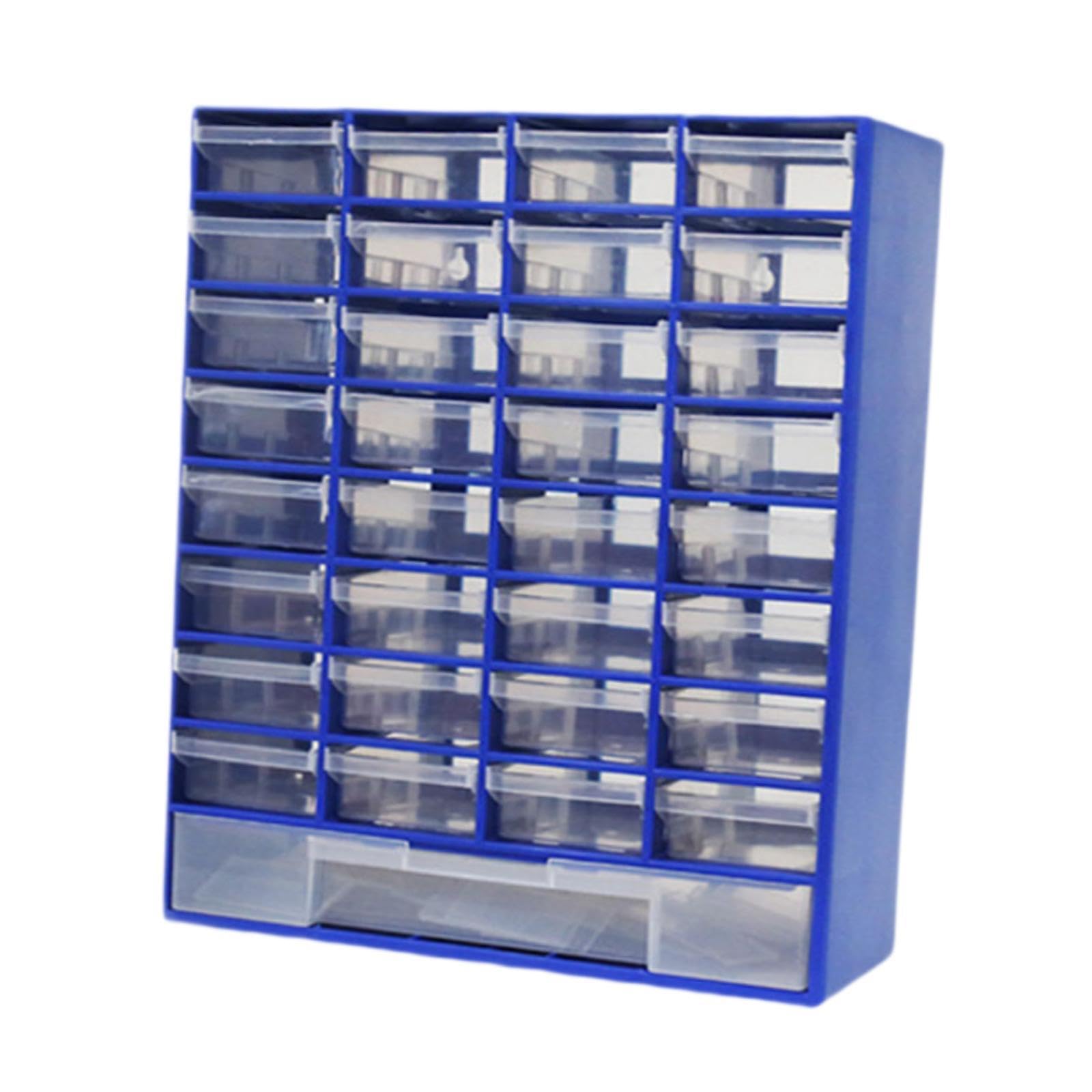PIXZCSA Durable Drawer Storage Organizer Offers Ample Room For Jewelry Makeup Tools And Small Accessories In 33 Separate Drawers Wall Mounted Craft Organizer, Blue, 30x13.1x40.8cm