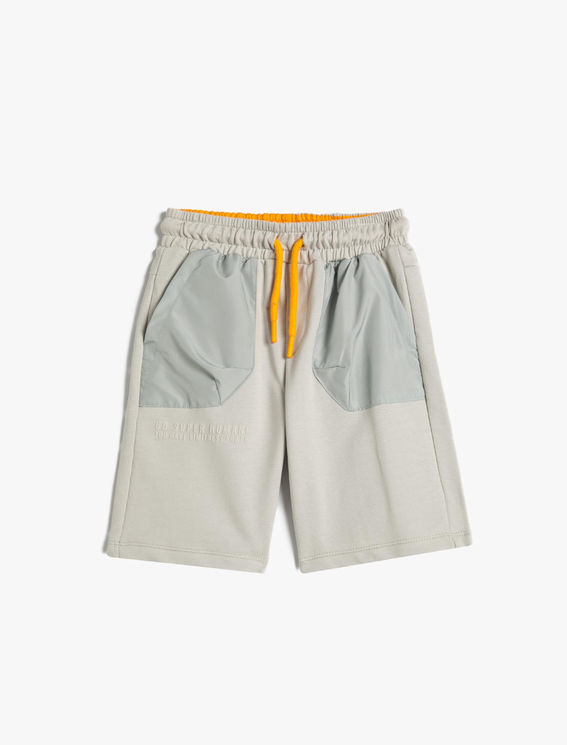 Pantalones cortos niños Koton gris algodón elástico con bolsillos cómodos 4