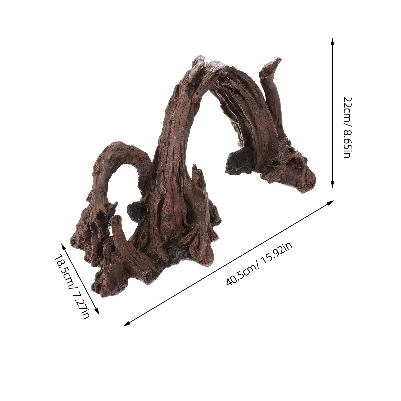 Happyyami Décoration de Pont en résine Effet Bois flotté pour Aquarium : Centre de Table en Forme de souche d'aquarium - Fausse Planche de Bois flotté pour Ornement paysager