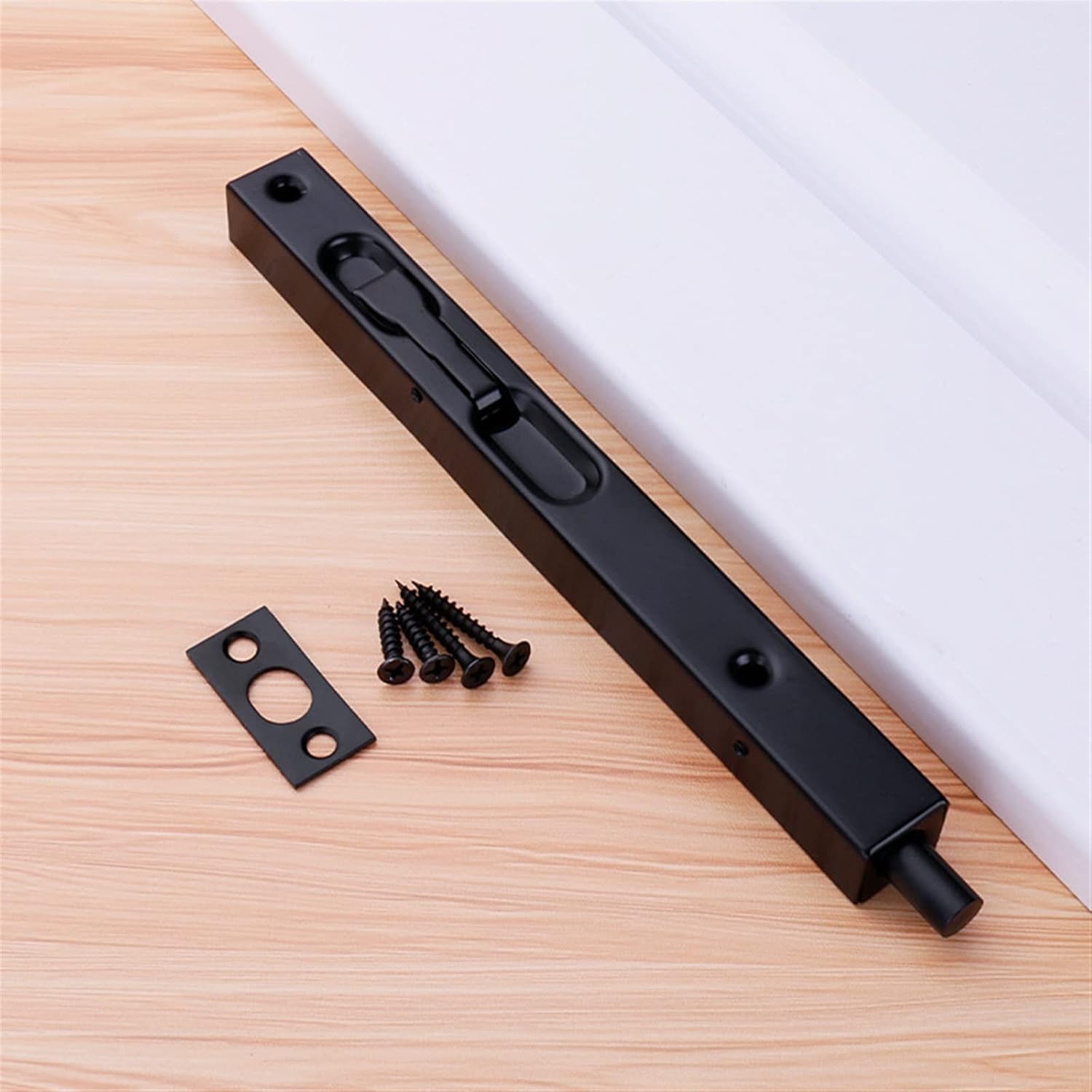 Stainless Steel Extended Bolts Cassette Door Latch Son-Mother Door World Bolt Invisible Double-Open Door Concealed Latch 1Pcs (Color : 10 inch Brushed)