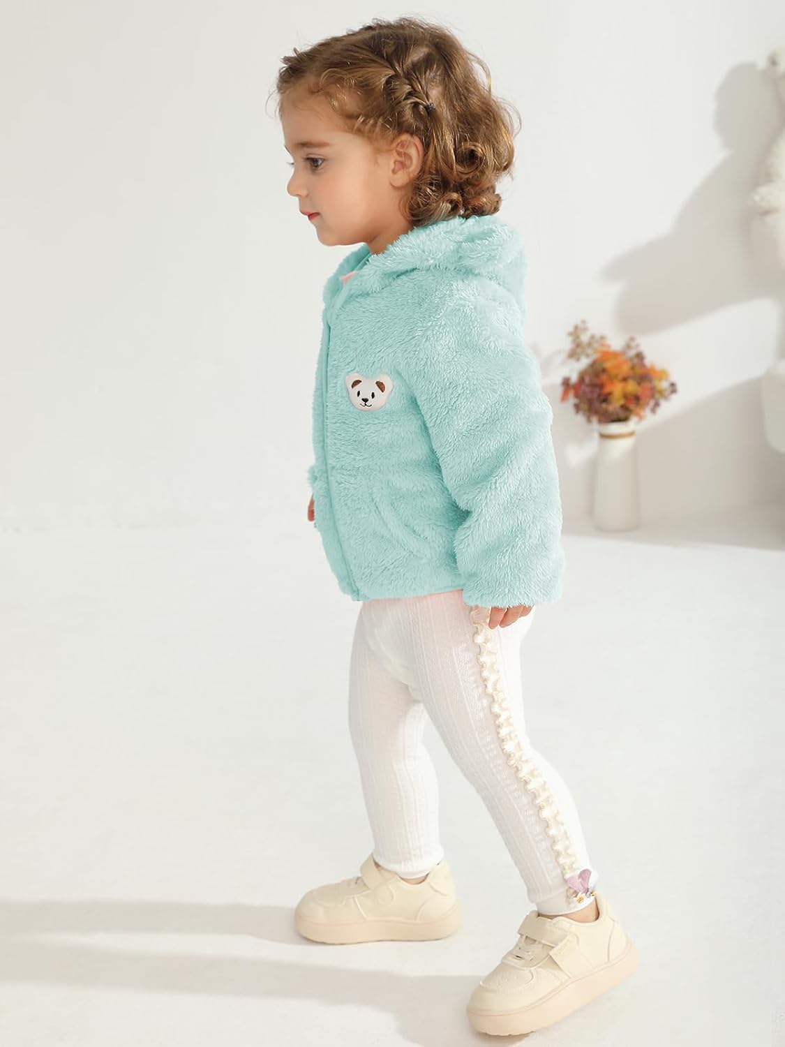 Baby Boys Girls Fleece Jackets Zip Up Hoodies Cute Bear Coats Fall Winter Fuzzy Jacket Newborn Boys Girls Outwear - Image 5