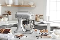 Vista 56 de KitchenAid KSM150PSAC Artisan Series - Batidora de pie con capacidad de 5 cuartos o 4.7 litros, incluye escudo vertedor Azul hielo