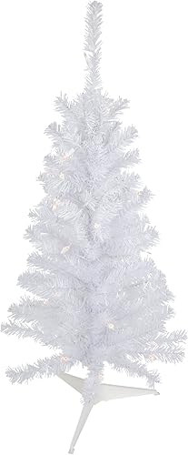 3' Pre-Lit Woodbury White Pine Slim Artificial Christmas Tree Clear Lights