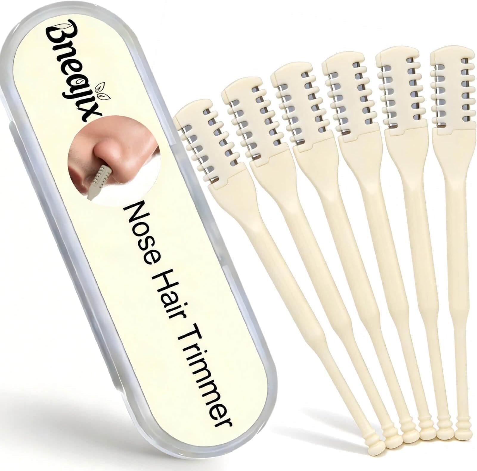 6PCS 2026 Upgraded Nasal Hair Cutter for Men & Women | Portable 2-in-1, 360° rotating safe painless trimming, double sided with protective comb teeth