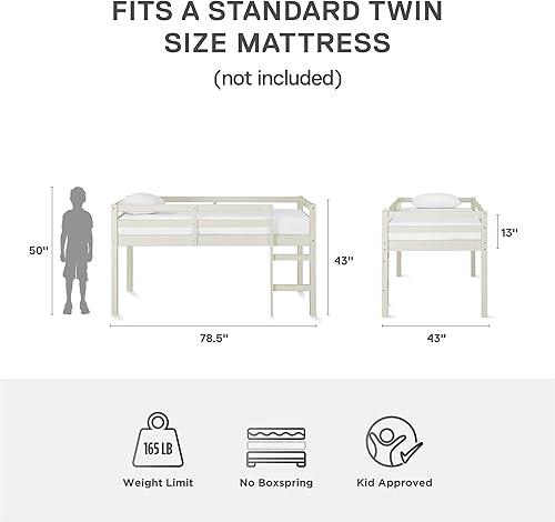 Miniatura 21 de DHP DA8377-E Milton Individual, Cama Loft Espresso Espresso,Gris,Blanco