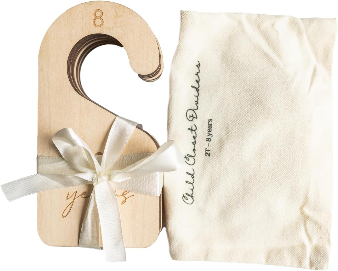 Modern Double-Sided Toddler Closet Dividers, Child Closet Organizers – Set of 7 Durable Kids Closet Size Hangers