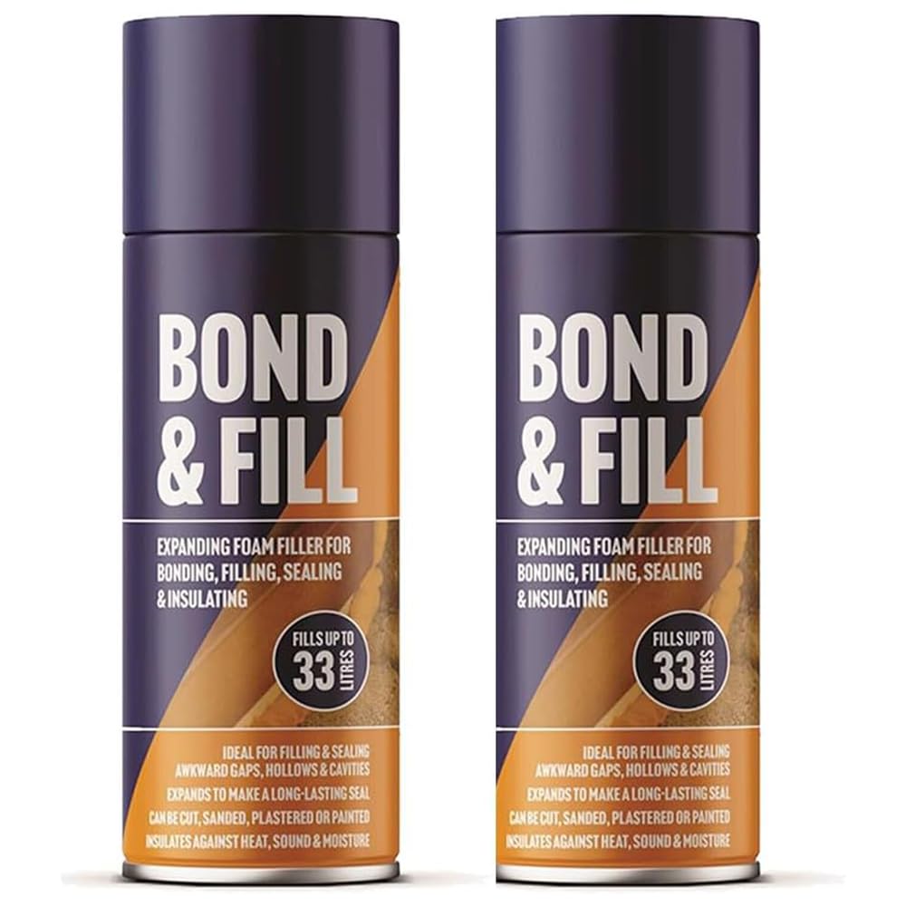 ZOPPER Expanding Foam Filler Spray 500ml for Bonding, Filling, Sealing & Insulating - Ideal for Filling and Sealing Awkward Gaps, Hollows & Cavities - Can be Cut, Sanded, Plastered or Painted - 2Pk