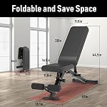 leikefitness Adjustable Weight Bench Foldable Workout Exercise Bench with Automatic Lock for Upright Incline Decline and Flat Full Body Exercise