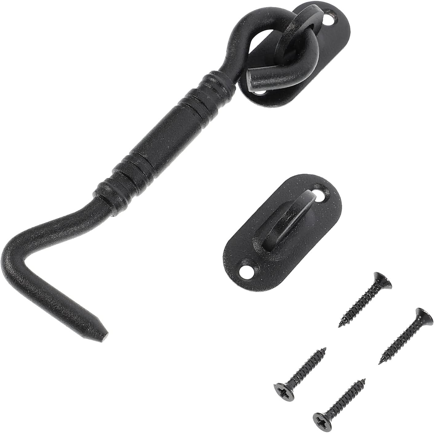 1 set Chiusura per porta scorrevole in acciaio Chiusura per porta scorrevole per fienile Chiusura per porta scorrevole in acciaio Cabina e chiusura in acciaio (Colore: Argento, Dimensioni: 10.5X4X1.8CM)