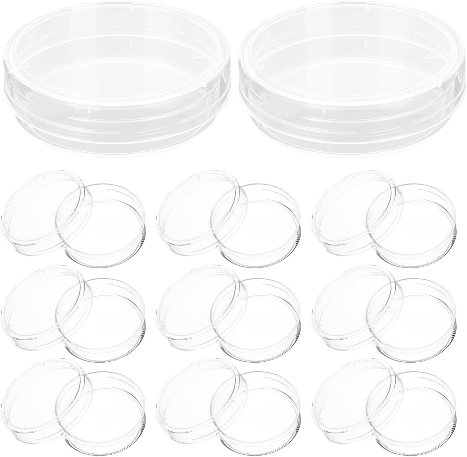 Generic 30 Pack Petri Dishes with Lids, 35mm Plastic Agar Plates Culture Dishes Petri Plates for Laboratory