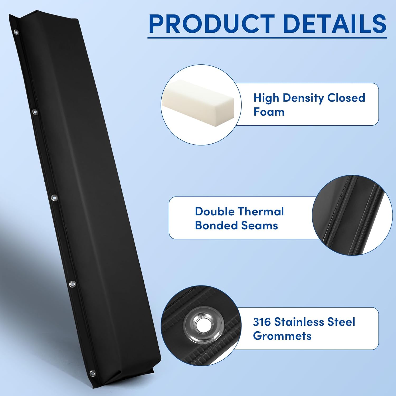 ORLANG 36"/48"/59"/72" Dock Bumpers,Dock Fenders with Stainless Steel Screws,Boat Dock Bumpers,Dock Post Bumper for Docking Edges, Piling, Vertical Poles, Horizontal Decks or Piers(Multiple Colors)