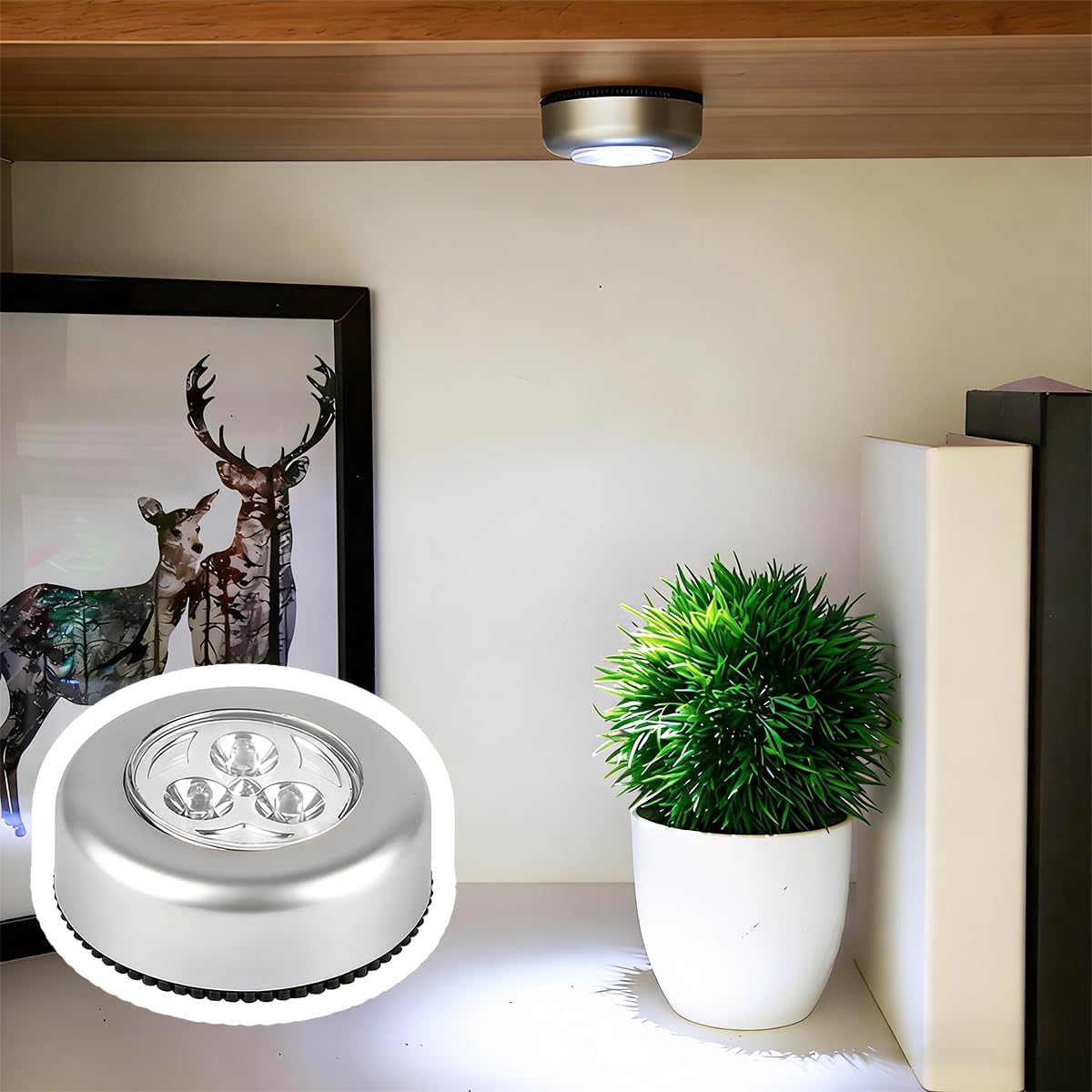 4PCS RV Interior Ceiling Dome Light, LED Touch Switch Vehicle Puck Ceiling Dome Lighting, Surface Mount Automotive Panel Downlight Accessories, Universal for Camper Van Trailer