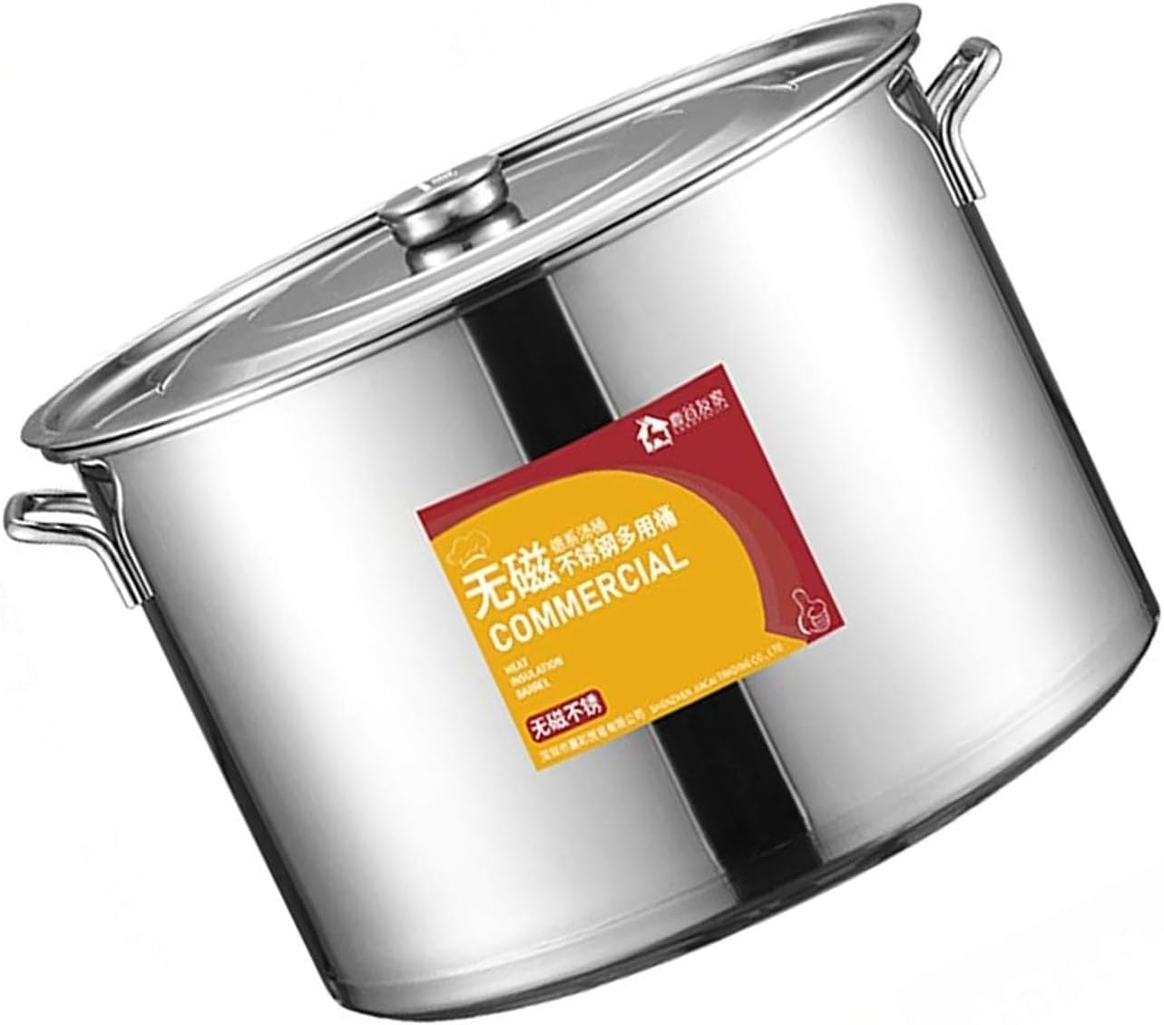 Pentola spessa in acciaio inox 304 con coperchio, pentola da 13-40 litri per fornelli a gas e fornelli a induzione, uso commerciale e domestico