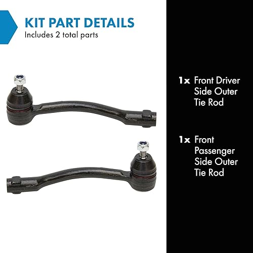 Miniatura 811 de TRQ Juego de barras de acoplamiento exteriores compatibles con Chevrolet Cruze Volt 2016-2019