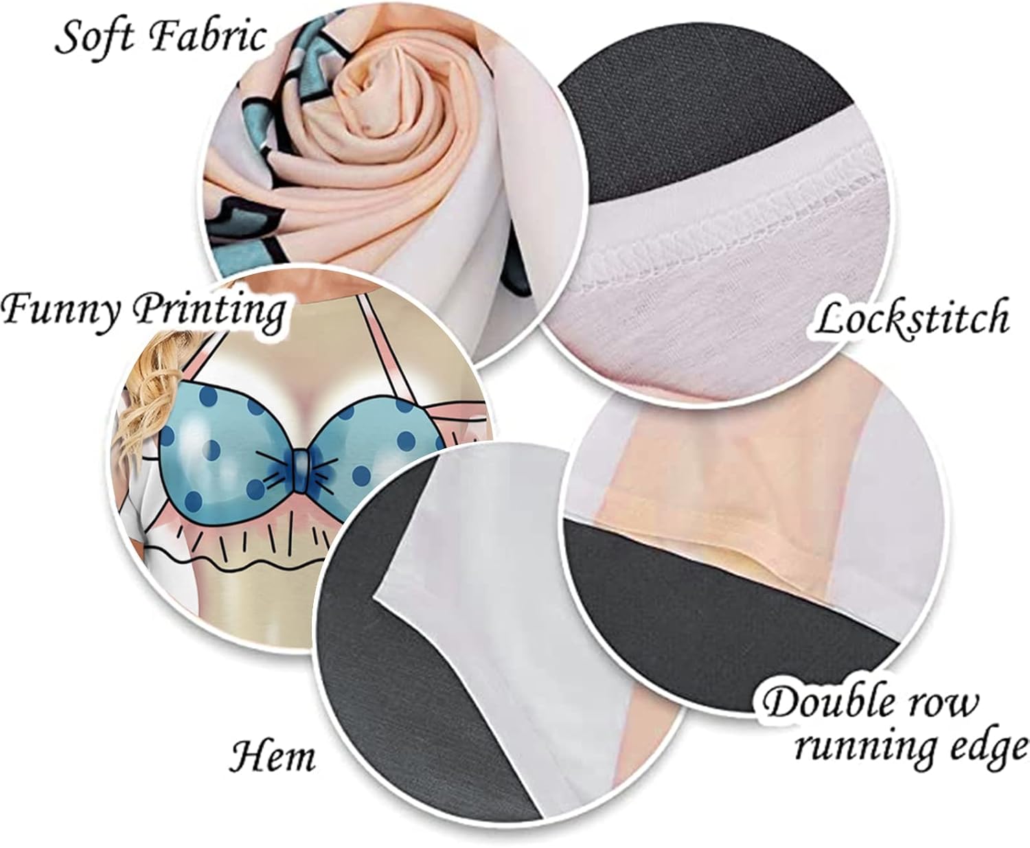 Women's Funny Bikini Beach Cover Up Shirt Cute Short Sleeve Baggy Body Print Swimsuit Cover-Up T Shirt Dress - Image 5