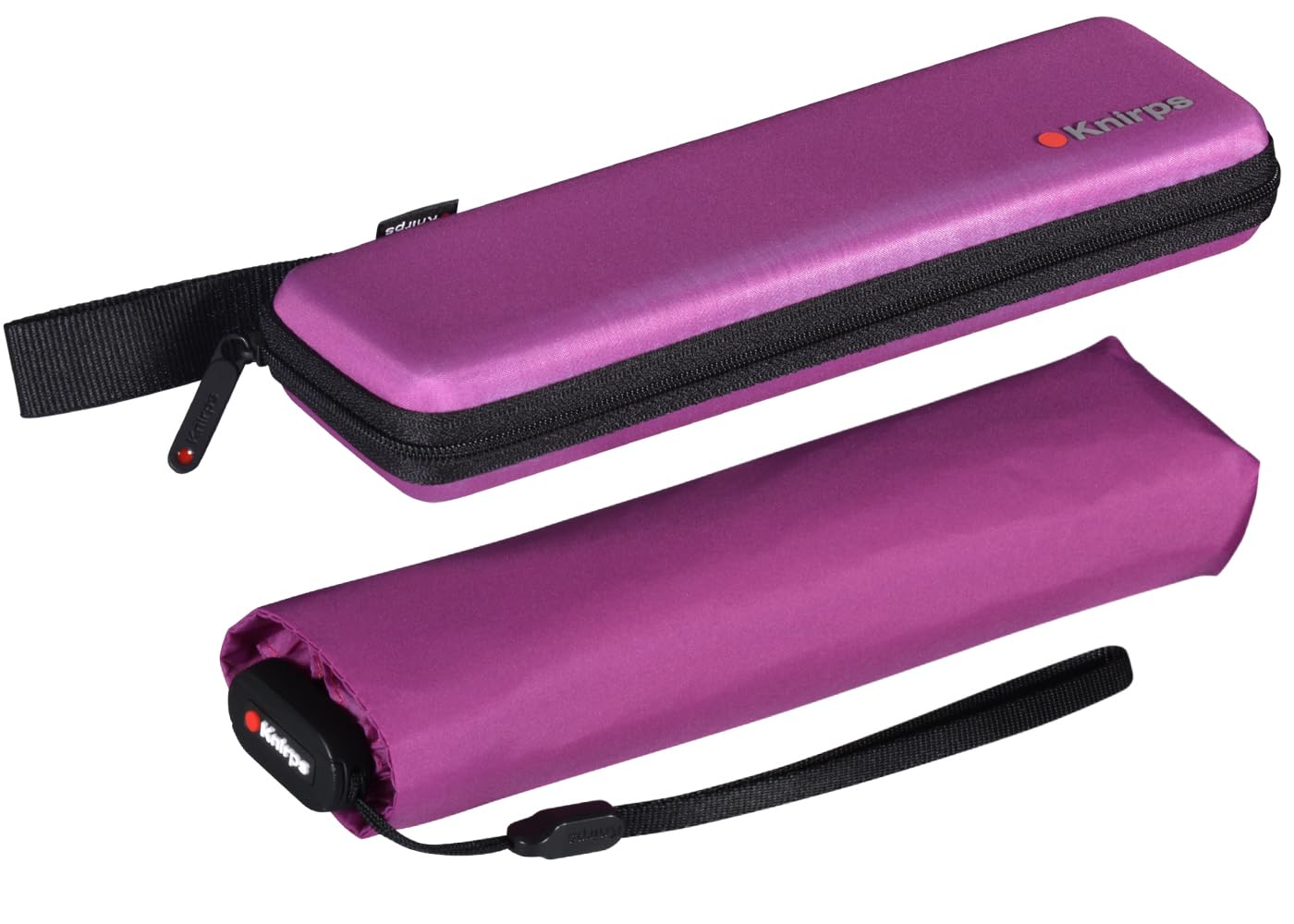Knirps Parapluie de poche US.050 Ultra Light Slim Manual, Berry - Eva Étui, 90 cm, Compact