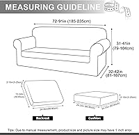 Vista 3 de UNBBRRL Fundas de sofá de 7 piezas para sofá, funda de repuesto para sofá Ektorp de 3 asientos con 1 funda principal, 3 fundas de cojín de asiento