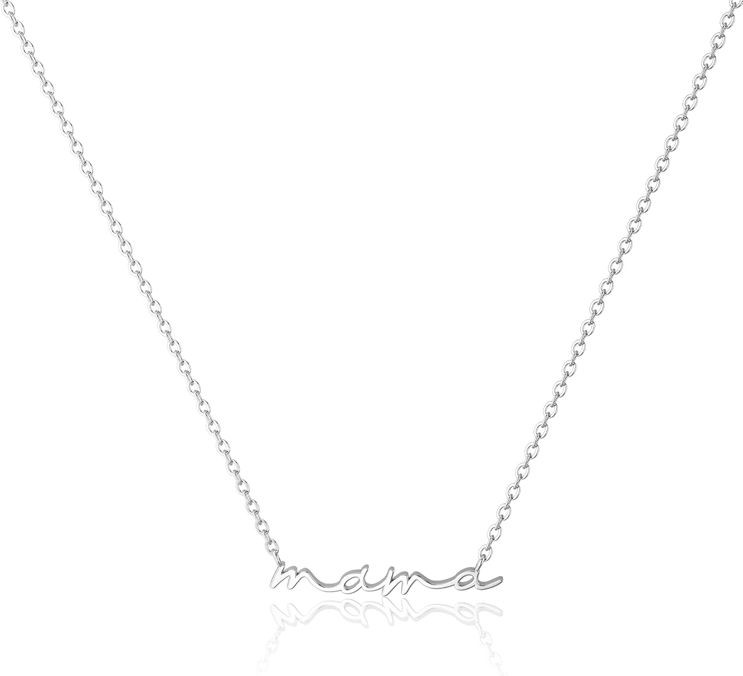 Moodear Mothers Day Gifts Mama Pendant Necklaces for Women - Dainty Small 18K Gold Plated Mom Necklace Non Tarnish Gift for Mom,New Mom Trendy