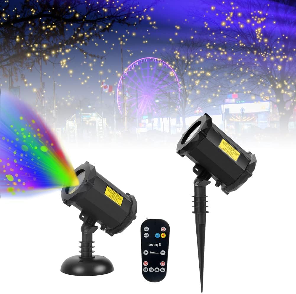 Luci da giardino Proiettore natalizio stellato, Luce mobile lucciola LED con telecomando Impermeabile IP65 Giardino esterno, Festival, Festa, Halloween, Luci decorative natalizie