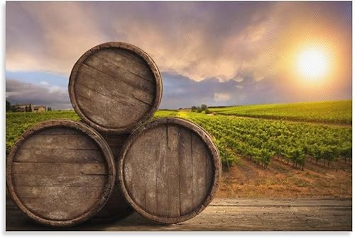 Póster de vino tinto para bar y restaurante, bodega, barril de vino, póster de viñedo italiano, póster de lienzo impreso para sala de estar,