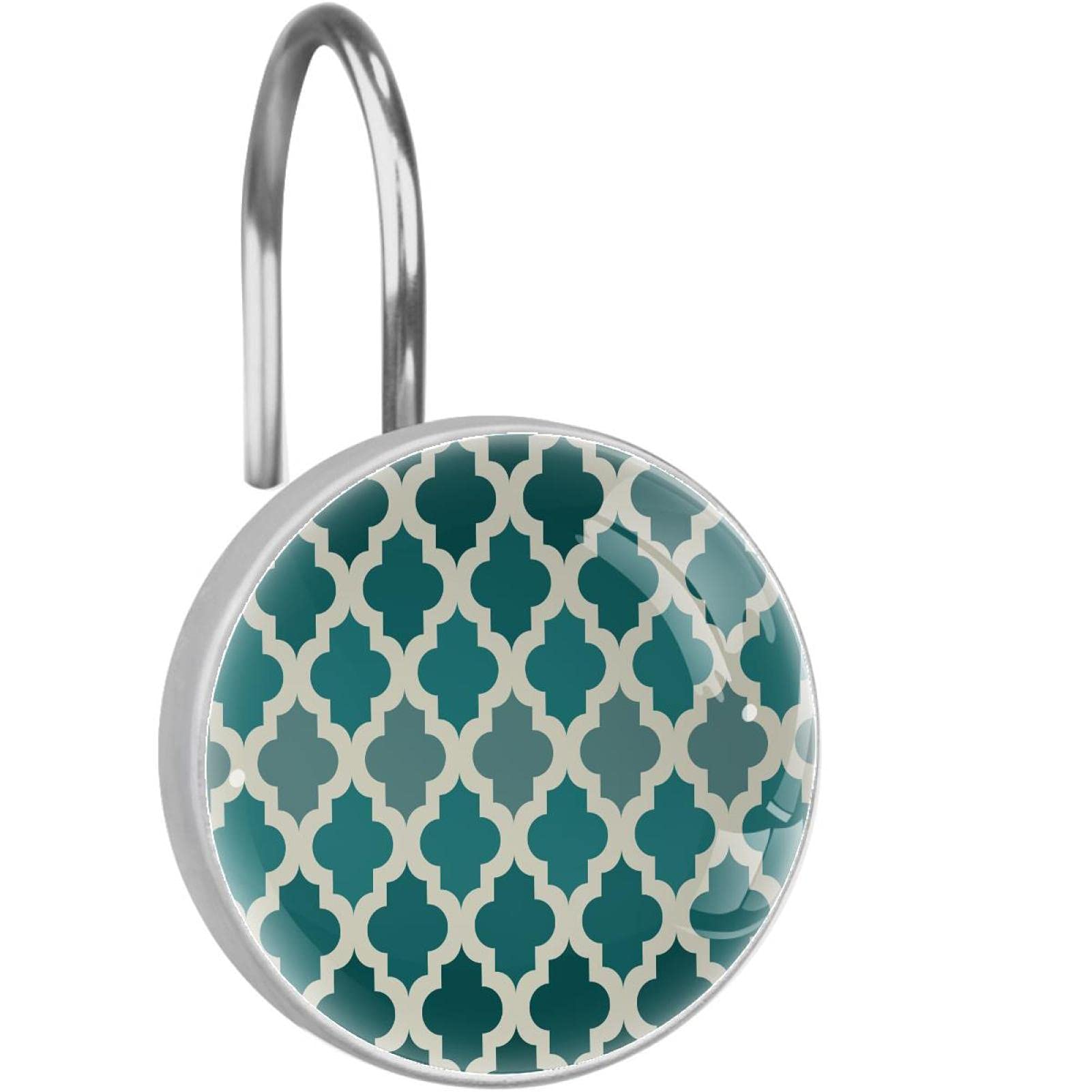 Crochets rideau de douche en acier inoxydable avec finition émaillée style marocain