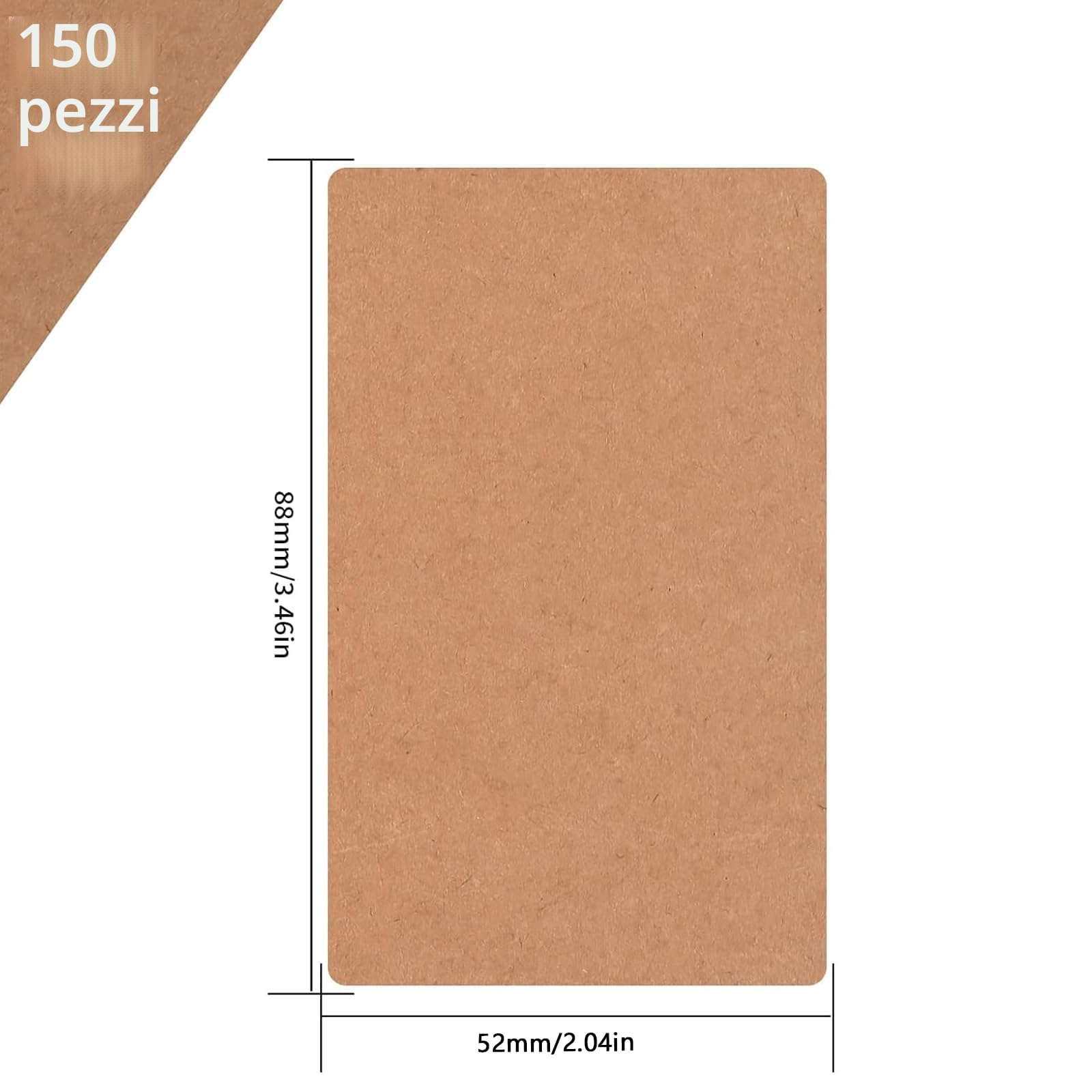 Kraft Paper Biglietti da Visita Marroni 150 Pezzi 8,9x5,2 cm Carte Messaggio Vuote per Ufficio Regalo Fai Da Te