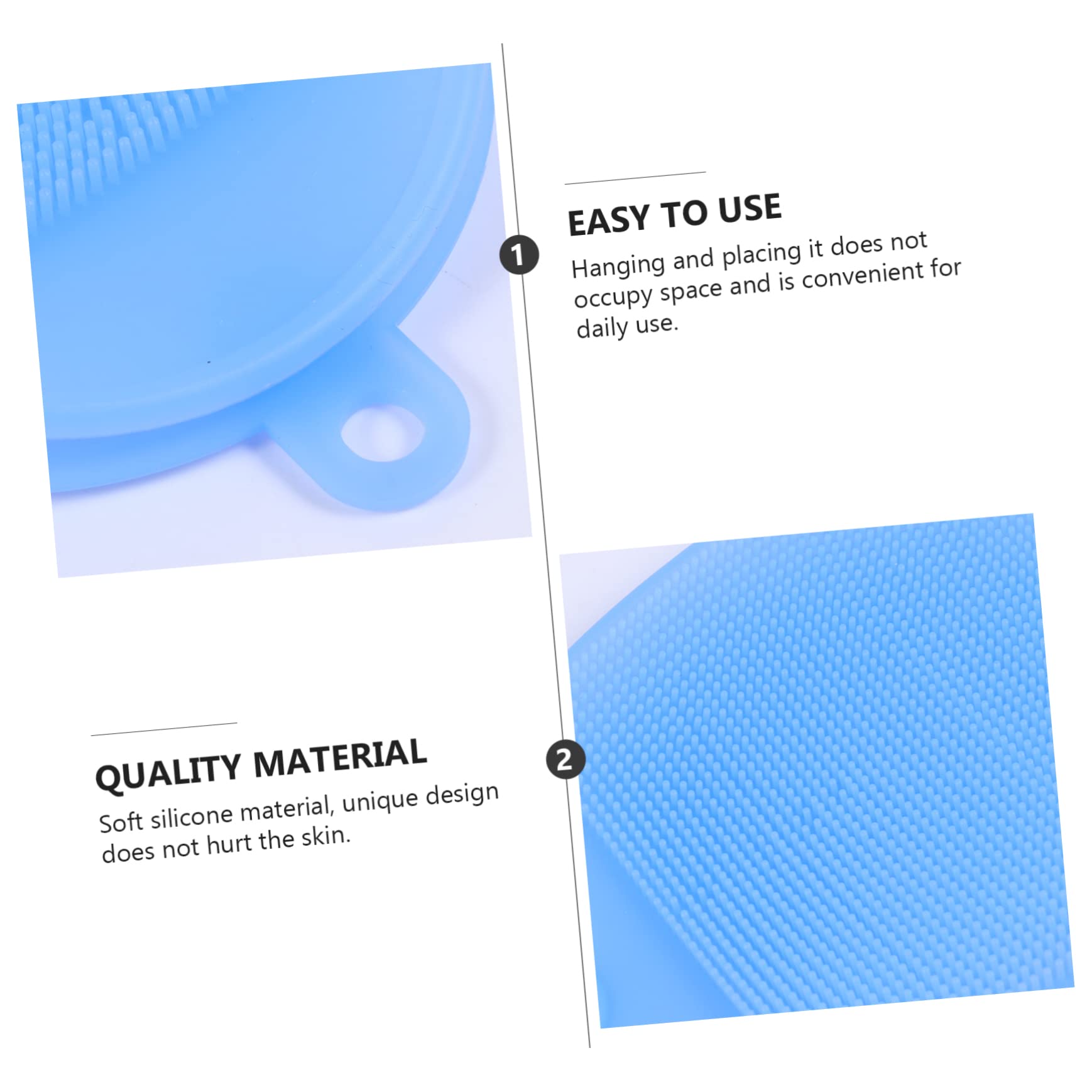 2piezas Cepillos De Silicona Para Baño Exfoliantes Para Cuerpo y Masaje De Cabelludo Herramientas De Limpieza Para Bebés y Adultos Baño Familiar y Uso Piscinas