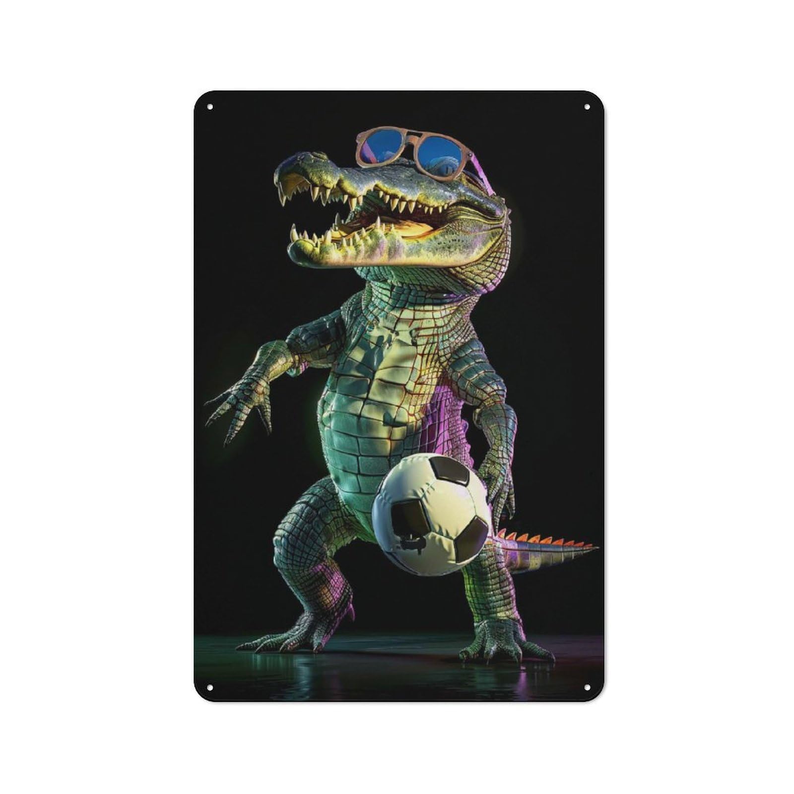 Junmoney Gator Soccer Kitchen Metal Sign With Design 30X20cm, Cosy Kitchen Wall Decor For Bakery, Diner, Cafe Or Family Room
