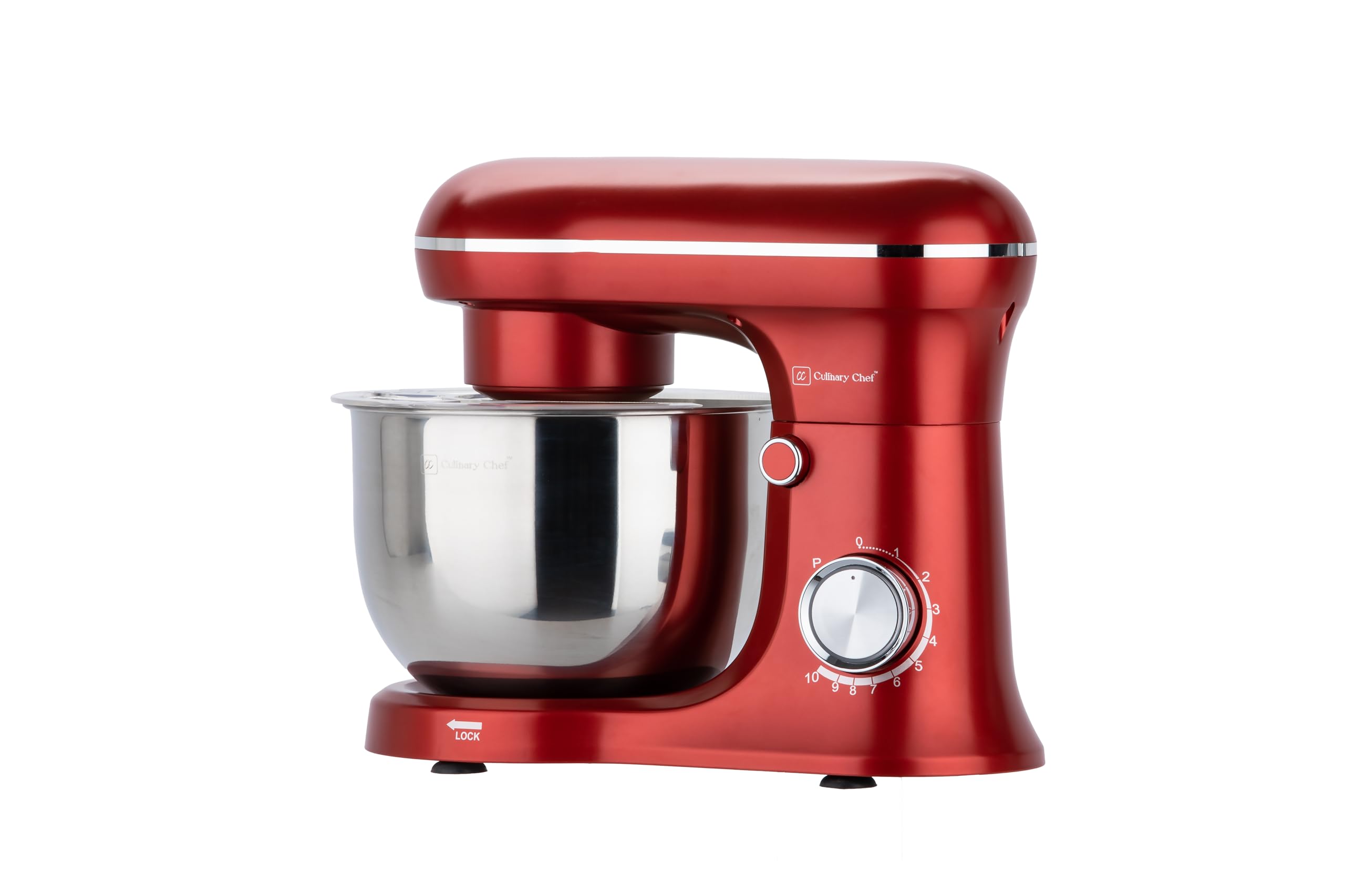CULINARY CHEF 4.5L Retro Stand Mixer (Red)