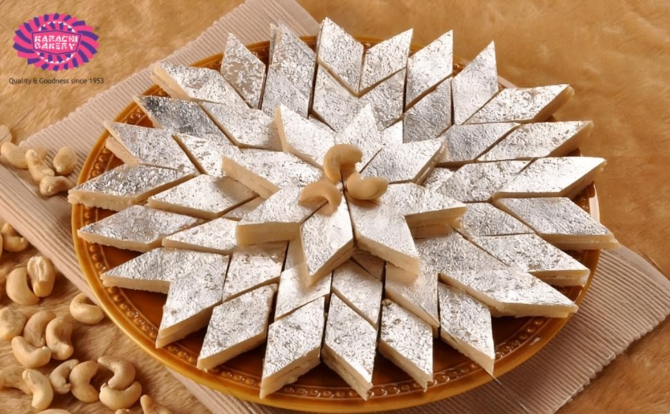 Image of Karachi Bakery Kaju Katli 200gm | Kaju barfi | Indian Sweet | Made with Cashew | Mithai | Diwali | Festive (Pack of 3)