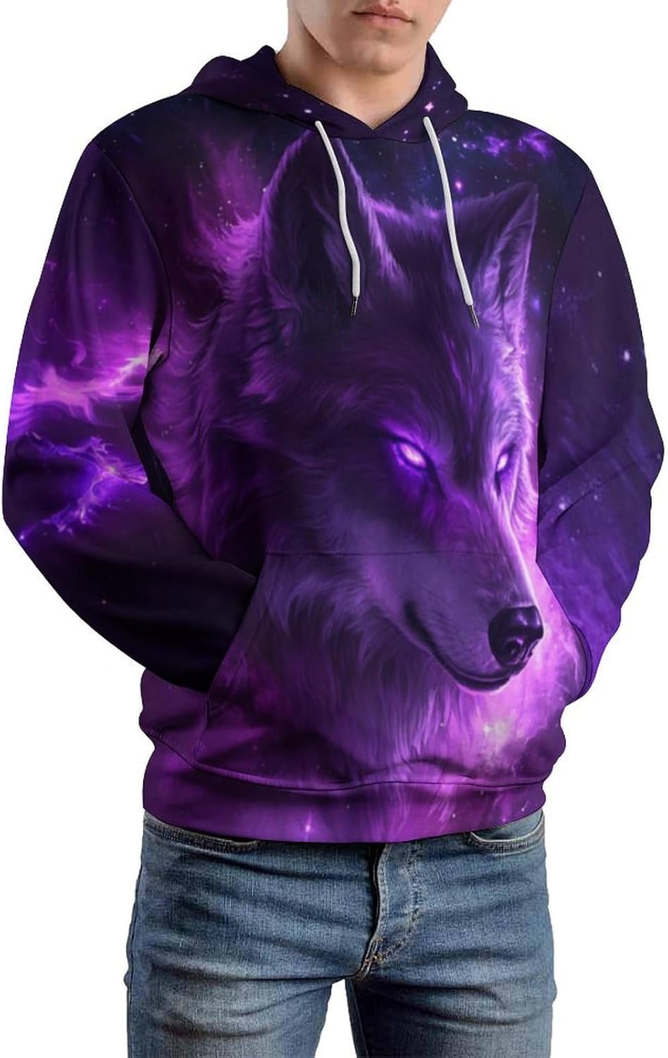 Unisex Novelty Wolf Graphic Hoodie 3D Print Animal Fashion Pocket Sweatshirt - Image 2