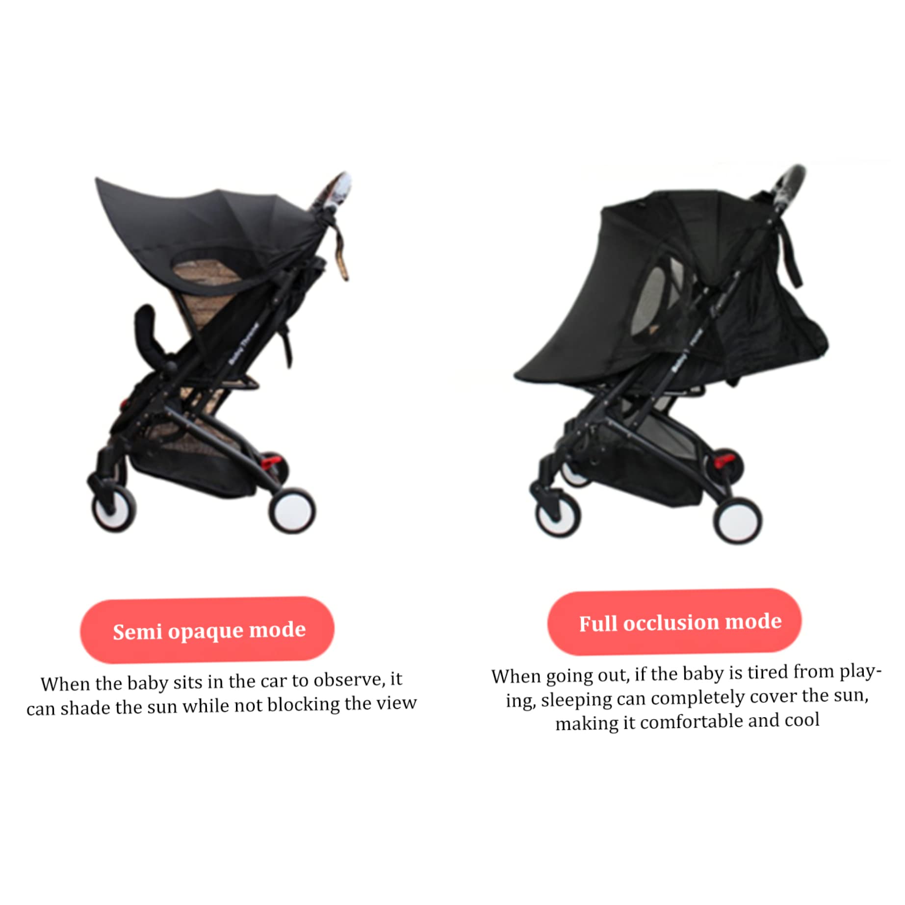 Copertura parasole per carrozzina UPF 50+ Tenda parasole universale per passeggino 80x60 cm Impermeabile Passeggino pieghevole regolabile per navicella del, Decoraciones al aire libre