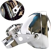 Vista 5 de Carcasa cromada para faros delanteros de motocicleta, 5.75, 5 3/4 pulgadas, cubo de faros delanteros compatible con Shadow Cafe Racer Bobber Cruiser