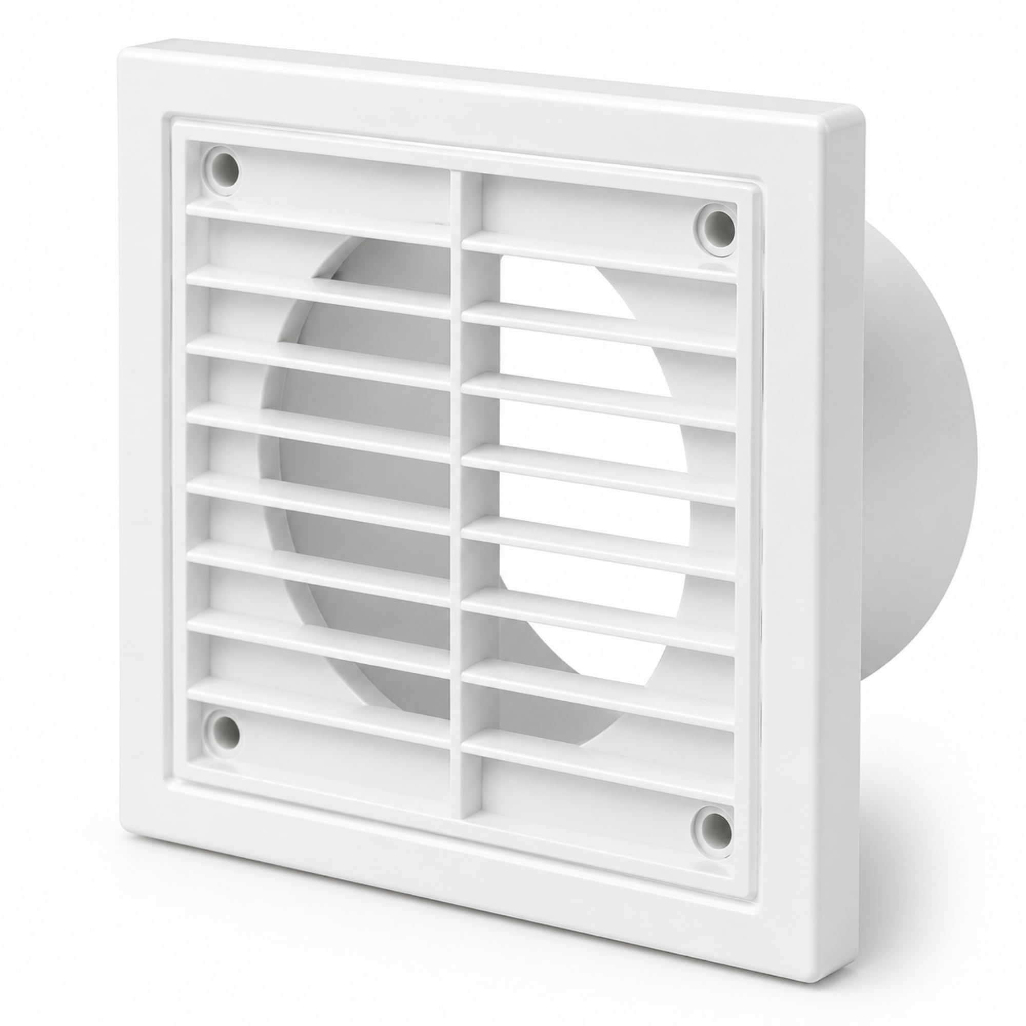 Airflow® External Wall Vent Cover – White Plastic Grille for 150mm / 6" Ducting – Weatherproof Air Outlet – 187mm x 187mm
