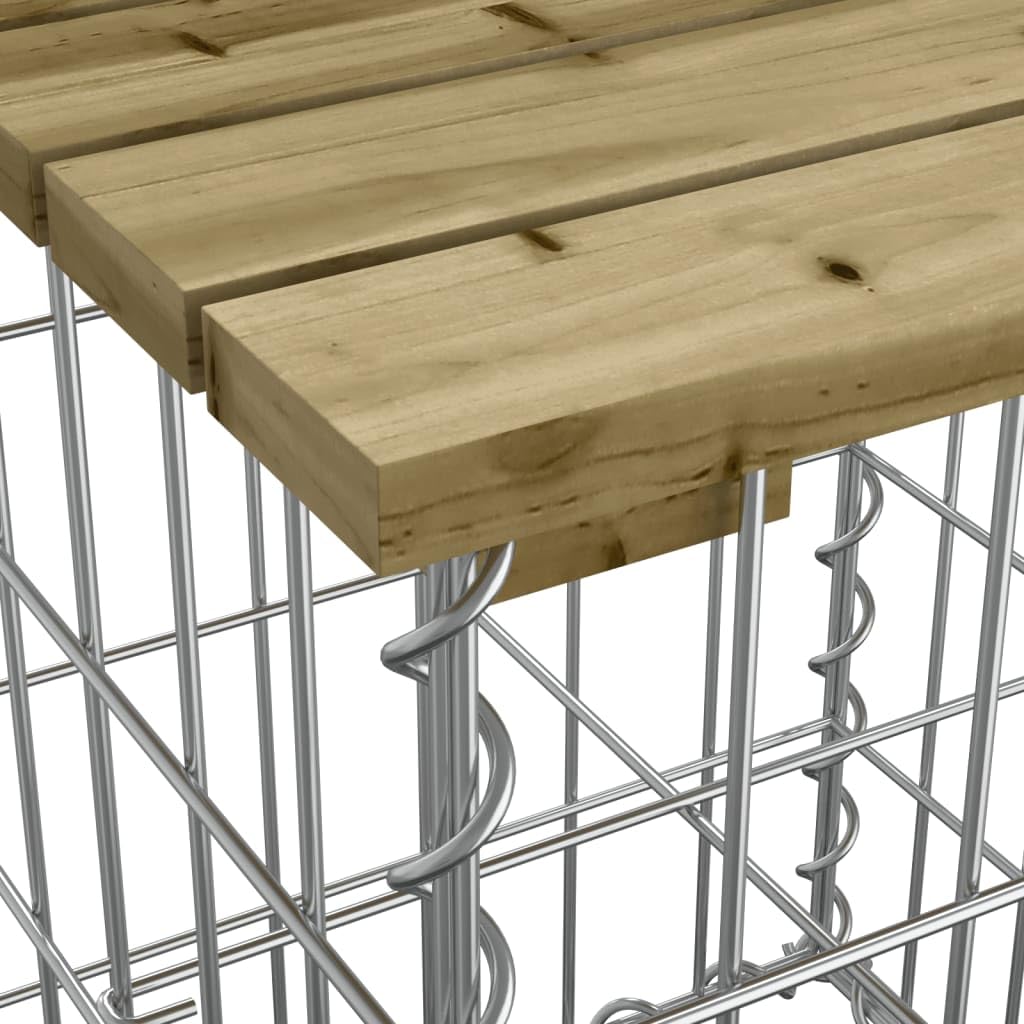 vidaXL Banc de Jardin Design Gabion 63x31,5x42 cm Bois de pin imprégné, siège de Jardin, Banc de Parc, Banc de Pique-Nique de Jardin, Banc extérieur