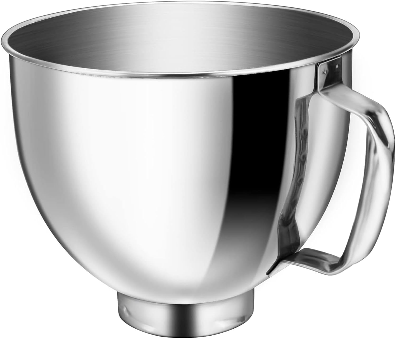 5QT Food Grade Stainless Steel Mixer Bowl, Compatible with KitchenAid Series 4.5-5QT Tilt-Head Mixers, Suitable for K45SS, KSM75, KSM90, KSM100, KSM150, Dishwasher Safe, Heavy Duty, No Residue
