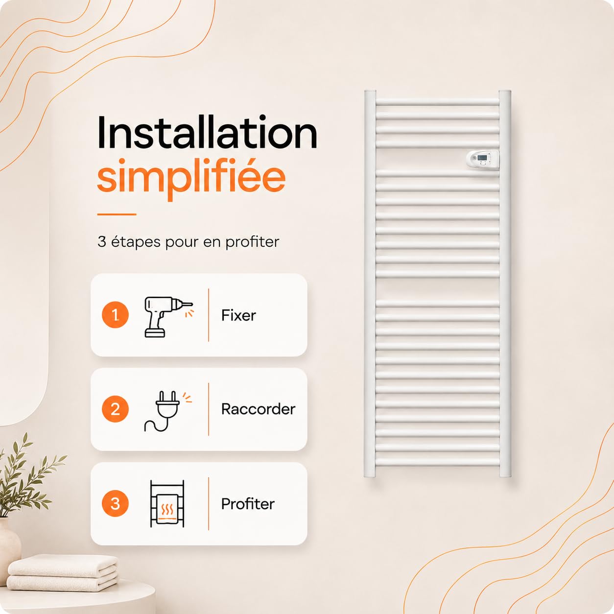 BESTHERM - Sèche-serviette électrique sans fluide 750W HESTIA blanc
