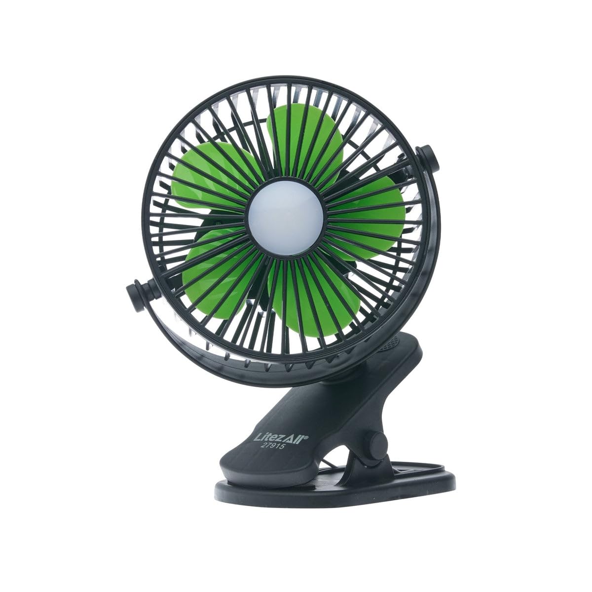 Photo 1 of **MISSING BACK BATTERY COVER*** LitezAll 27915 Rechargeable Clip On Fan with Light