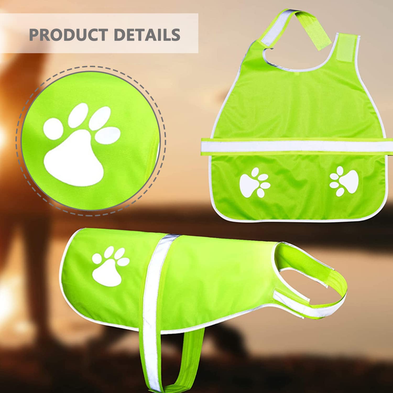 Haute Visibilité Sécurité Gilet pour Chien, Gilet de Sécurité Réfléchissant pour Chien, Premium Chien Gilet Réfléchissant, Protège Votre Chien des Voitures et des Accidents de Chasse
