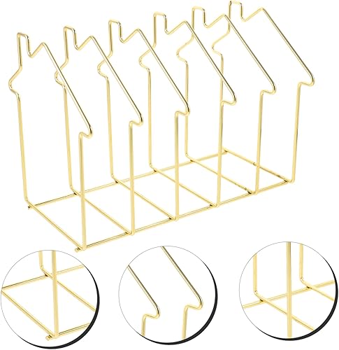 Miniatura 3 de DOITOOL 1pc Iron Desktop File Organizer Rack Sections Stylish Storage for Documents Books Magazines Unique House Design for Home Office Organization