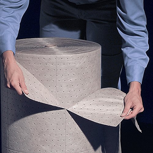 New Pig Brown Oil-Only Absorbent Mat Roll, Lightweight, 32-Gal Absorbency, Looks Cleaner For Longer, Absorbs Oils & Fuels, Repels Water, 300' L X 24" W, 1 Roll, Mat545 #TOP3