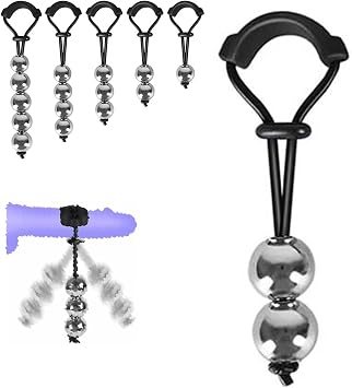 Mens Advanced Heavy Ball Training Pendant Stretching Ring, Adjustable Buckle Design -E76SQUS Two 25mm Balls