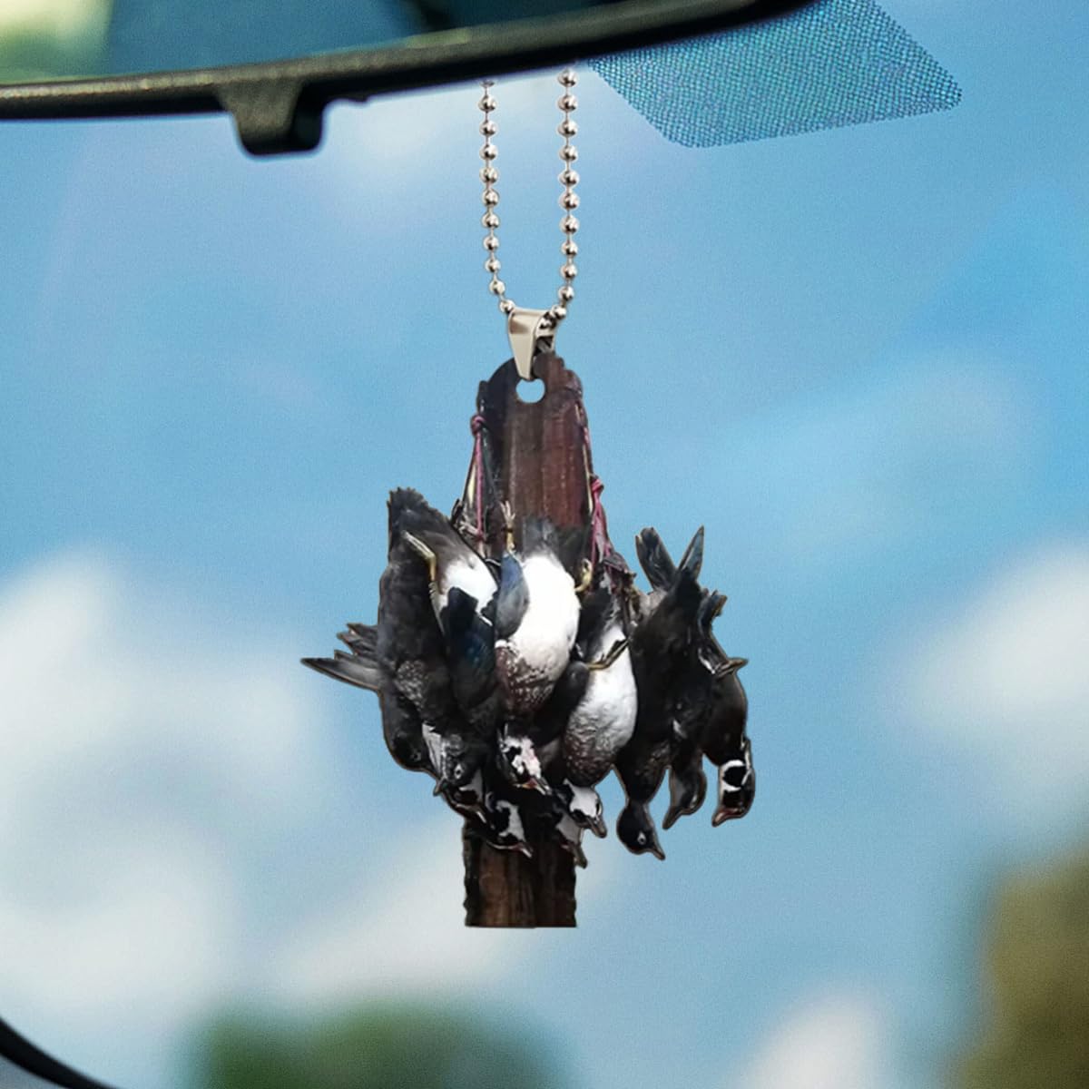 Car Rear View Mirror Pendant Acrylic Christmas Tree Hanging Ornament Animal 2D Flat Car Rear View Mirror Charm