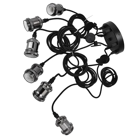 UBERSWEET Home Decoration, Portable Durable 6 Arms Ajustable DIY Ceiling Spider Lamp Holder for Gardens Courtyards